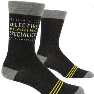 NWT Selective Hearing Specialist Men's Crew Socks by Blue Q